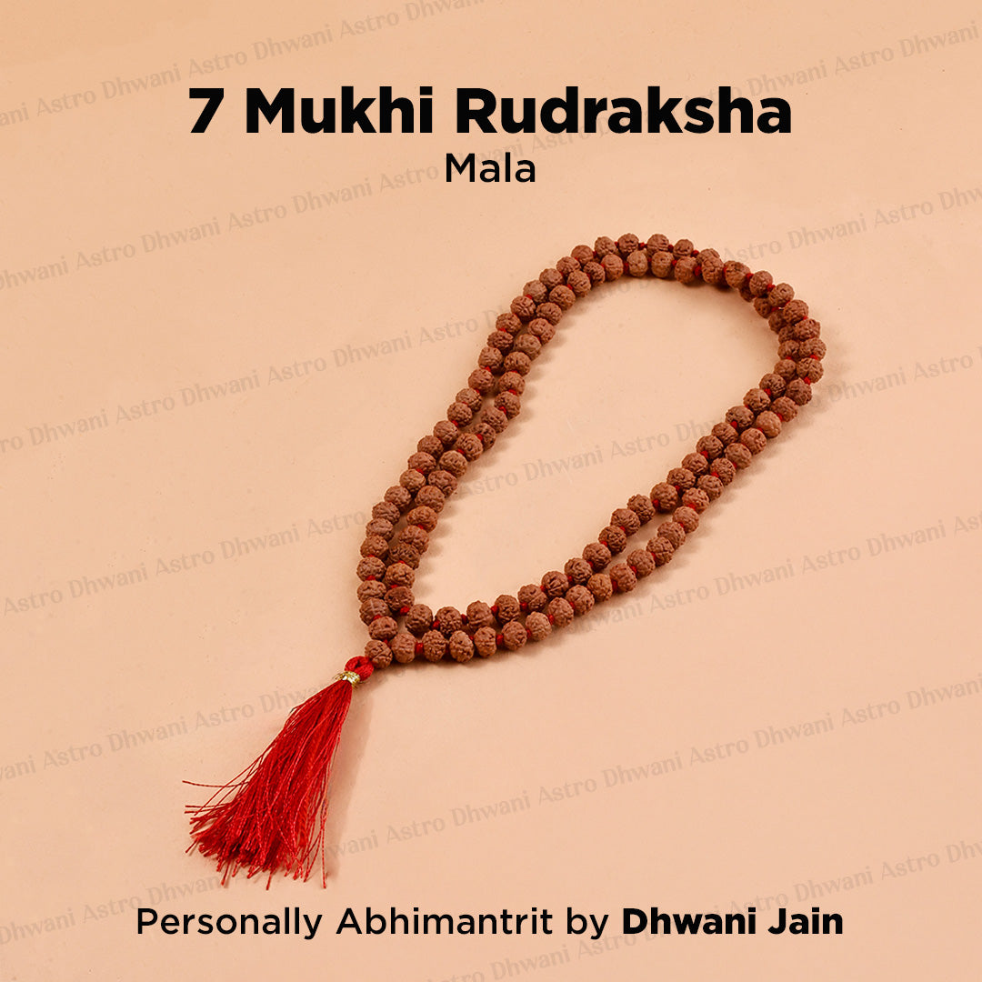 7 Mukhi Rudraksha Mala – Sacred Spiritual Necklace for Prosperity, Meditation & Inner Balance