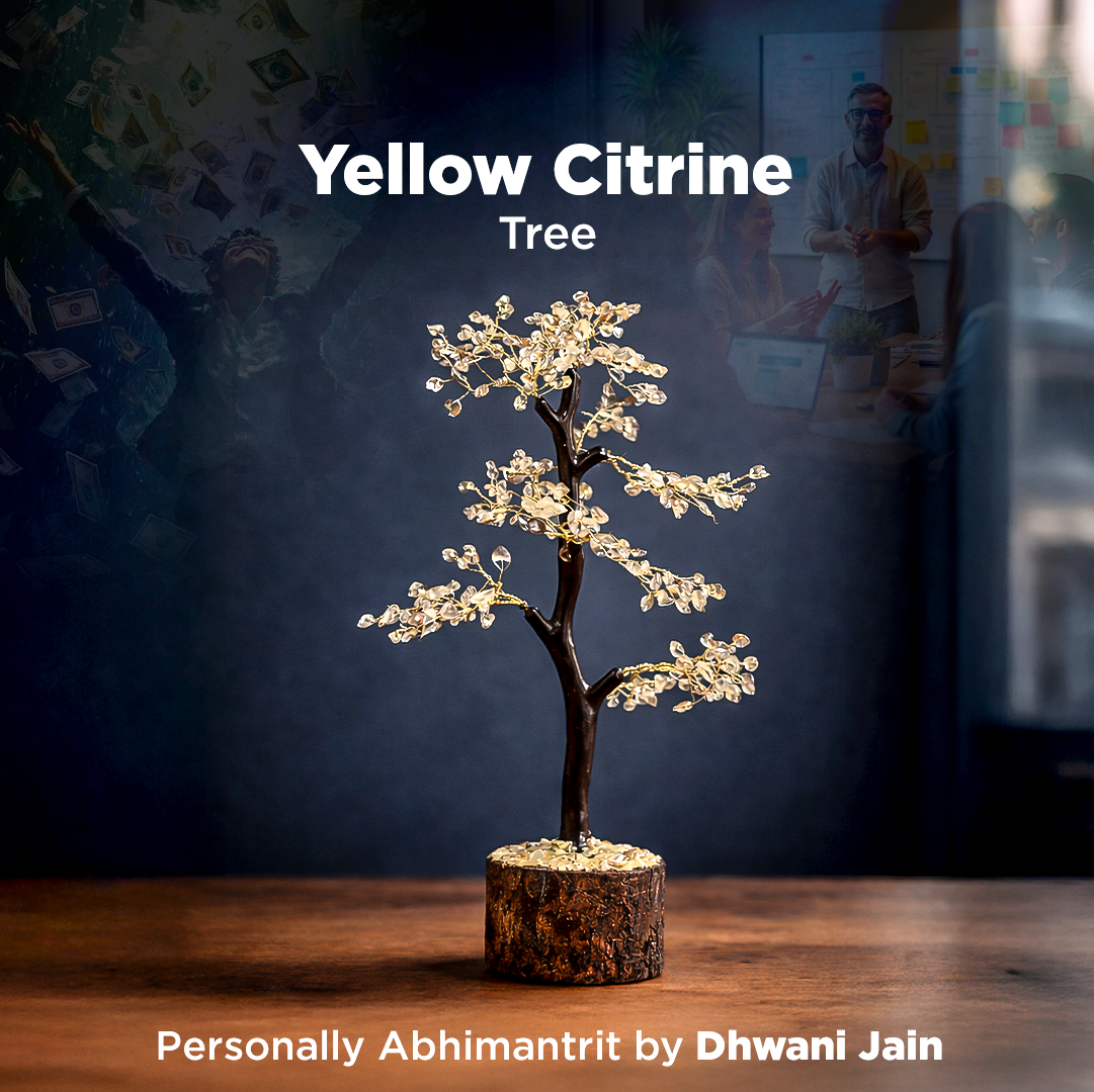 High Financial Status, Success in Job & Profession: Yellow Citrine Tree - Abhimantrit