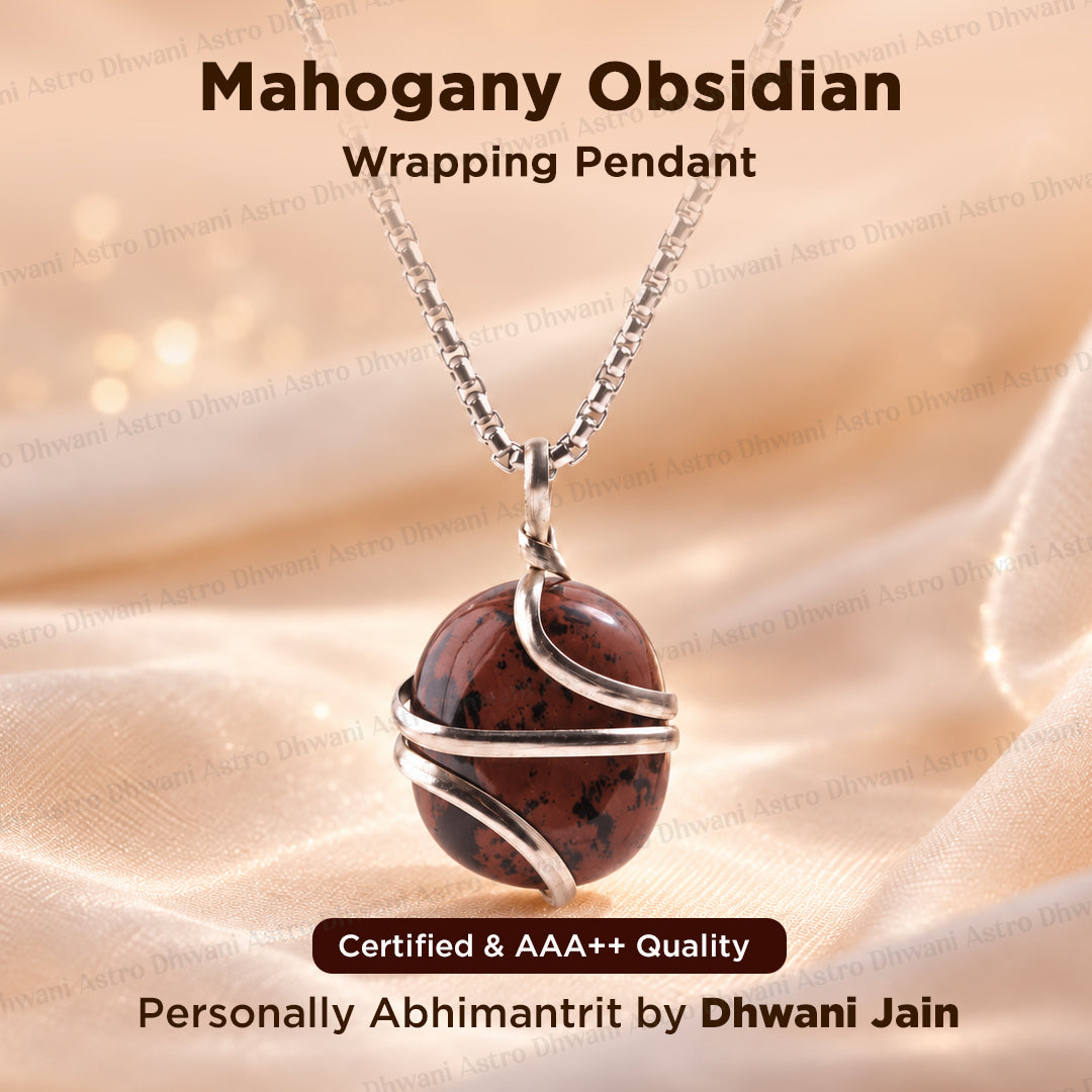 Mahogany Obsidian Wrapping Pendant - Abhimantrit
