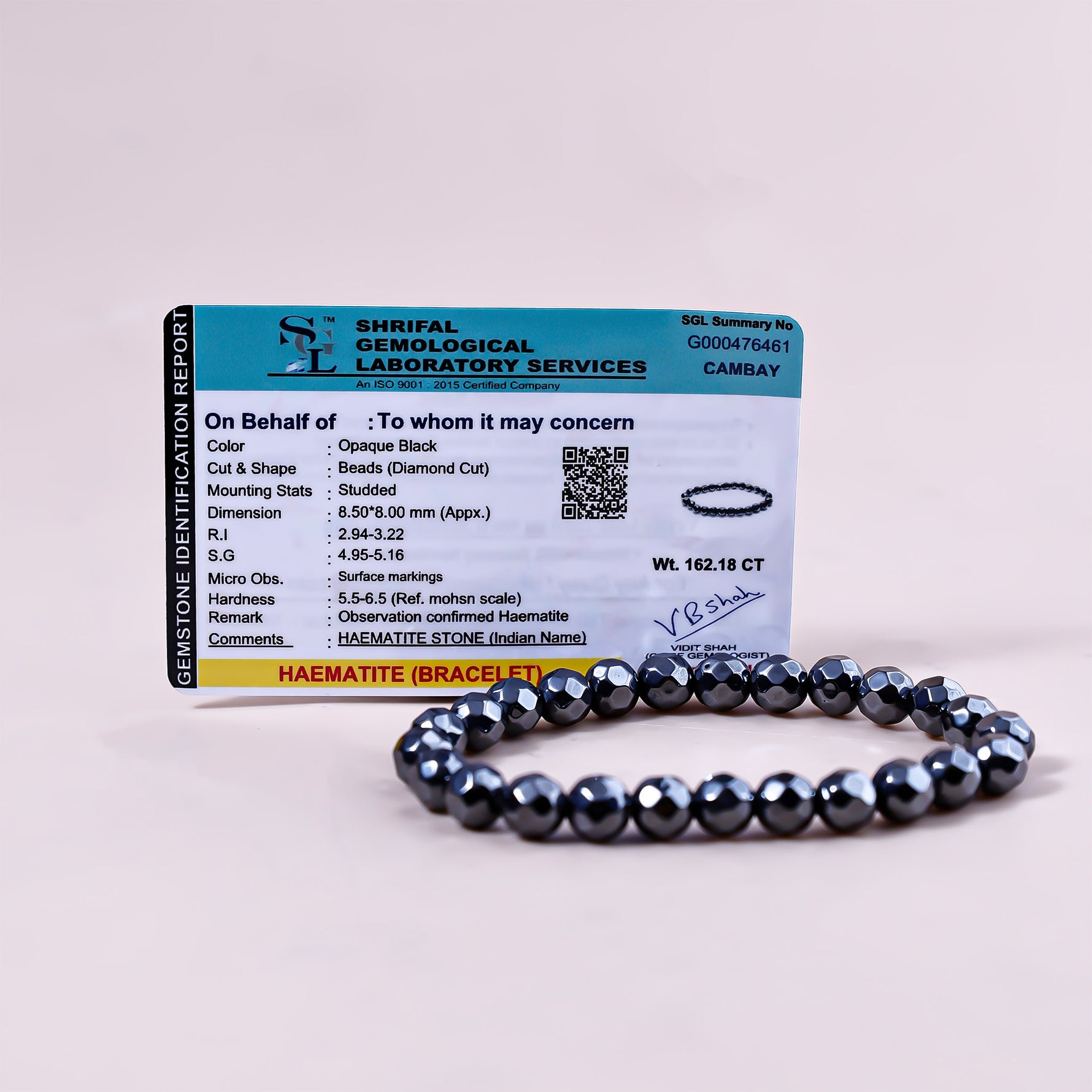 Hematite Diamond Cut Bracelet