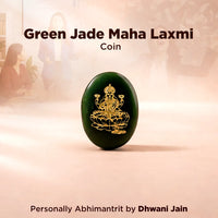 Green Jade Maha Laxmi Coin with Shriyantra – Abhimantrit for Wealth