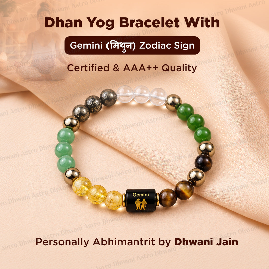 Dhan Yog Bracelet with Gemini ( मिथुन) Zodiac Sign