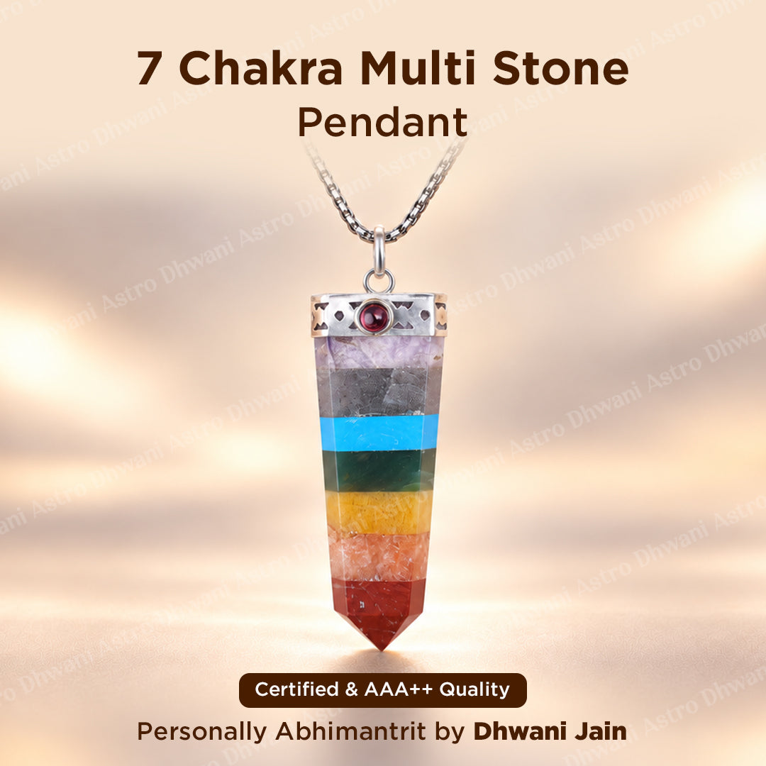 Seven Chakra Multi Stone Pendant - Abhimantrit & Certified