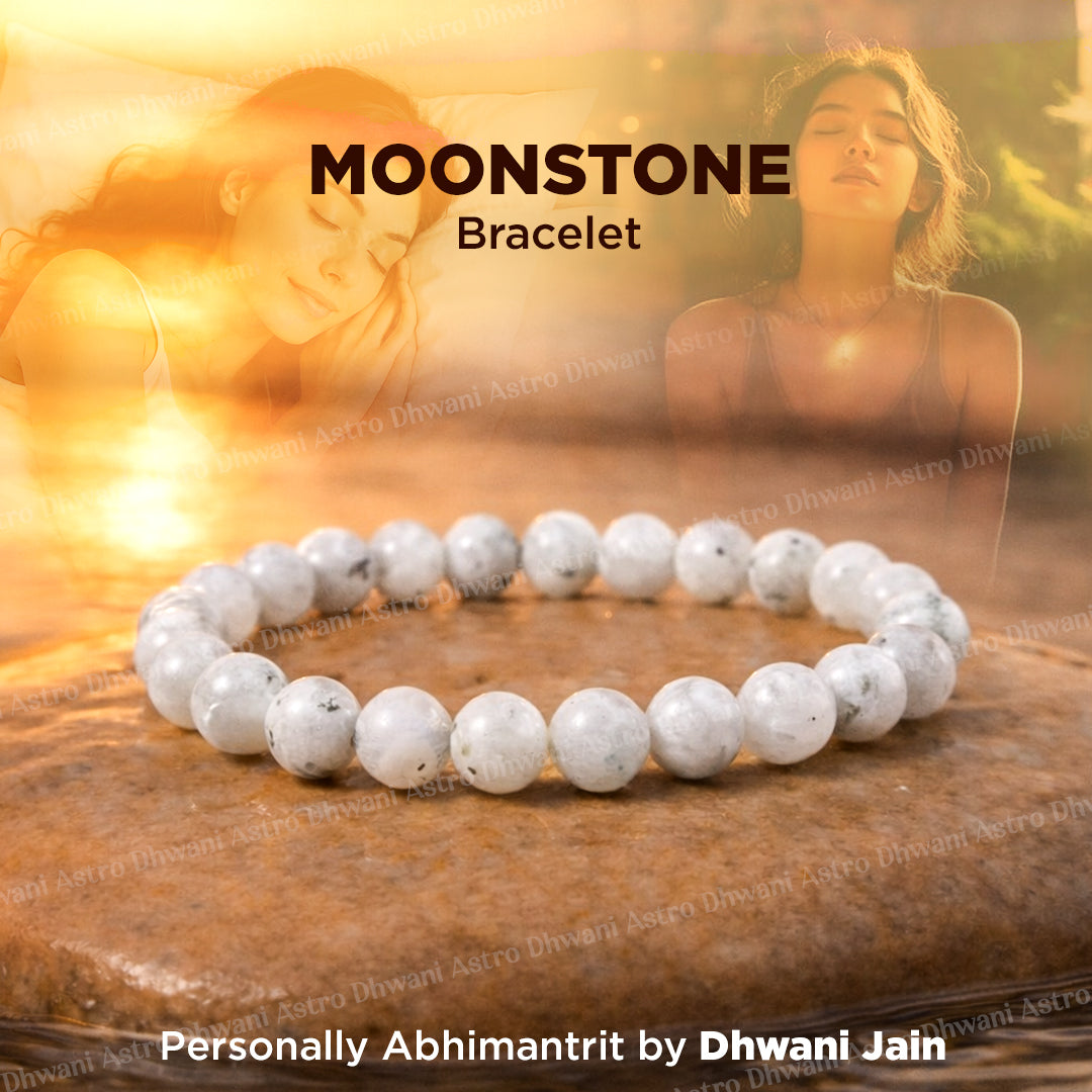 Mental Stress Relief & Confidence Bracelet (MoonStone) – Abhimantrit & Certified