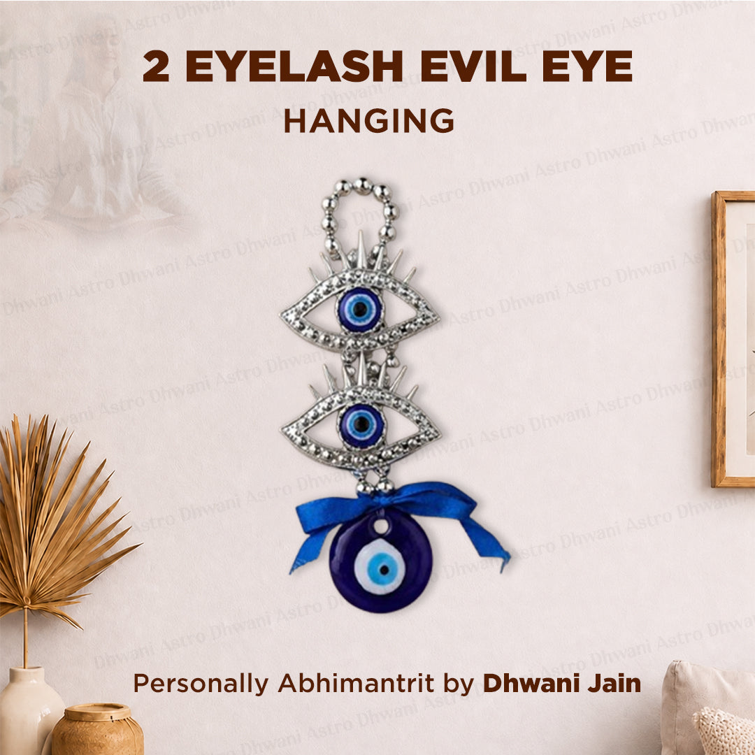 2 Eyelash with Evil Eye Hanging - Abhimantrit