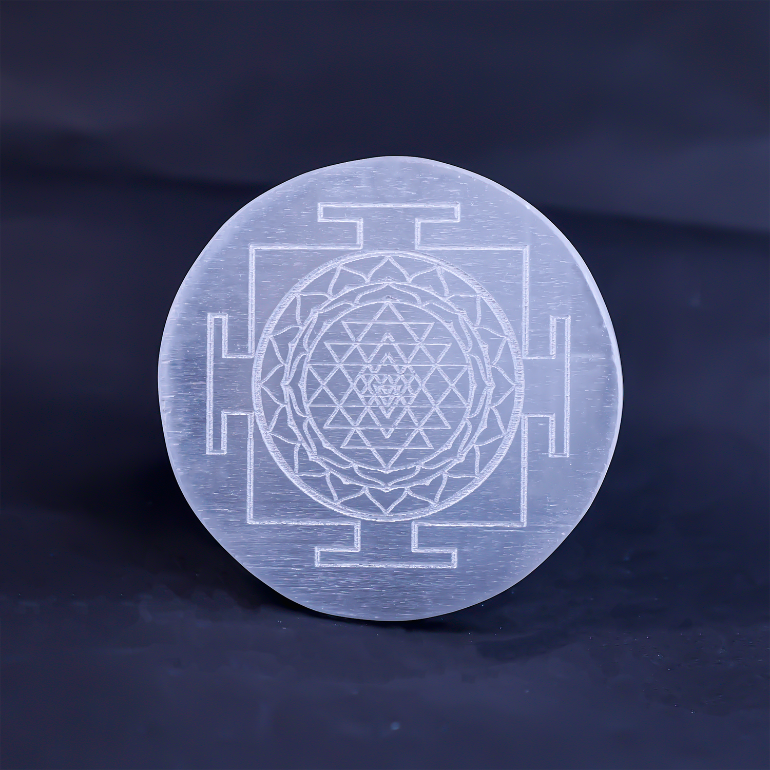Shriyantra Selenite Plate Circle – Crystal Charging & Cleansing