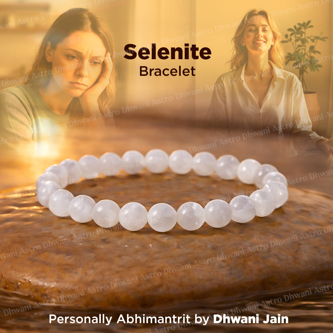 Spiritual Cleansing & Purification: Selenite Bracelet - Abhimantrit & Certified