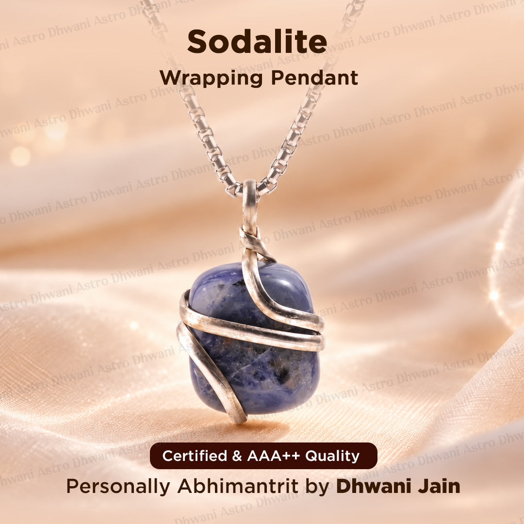 Sodalite Wrapping Pen Pendant - Abhimantrit & Certified