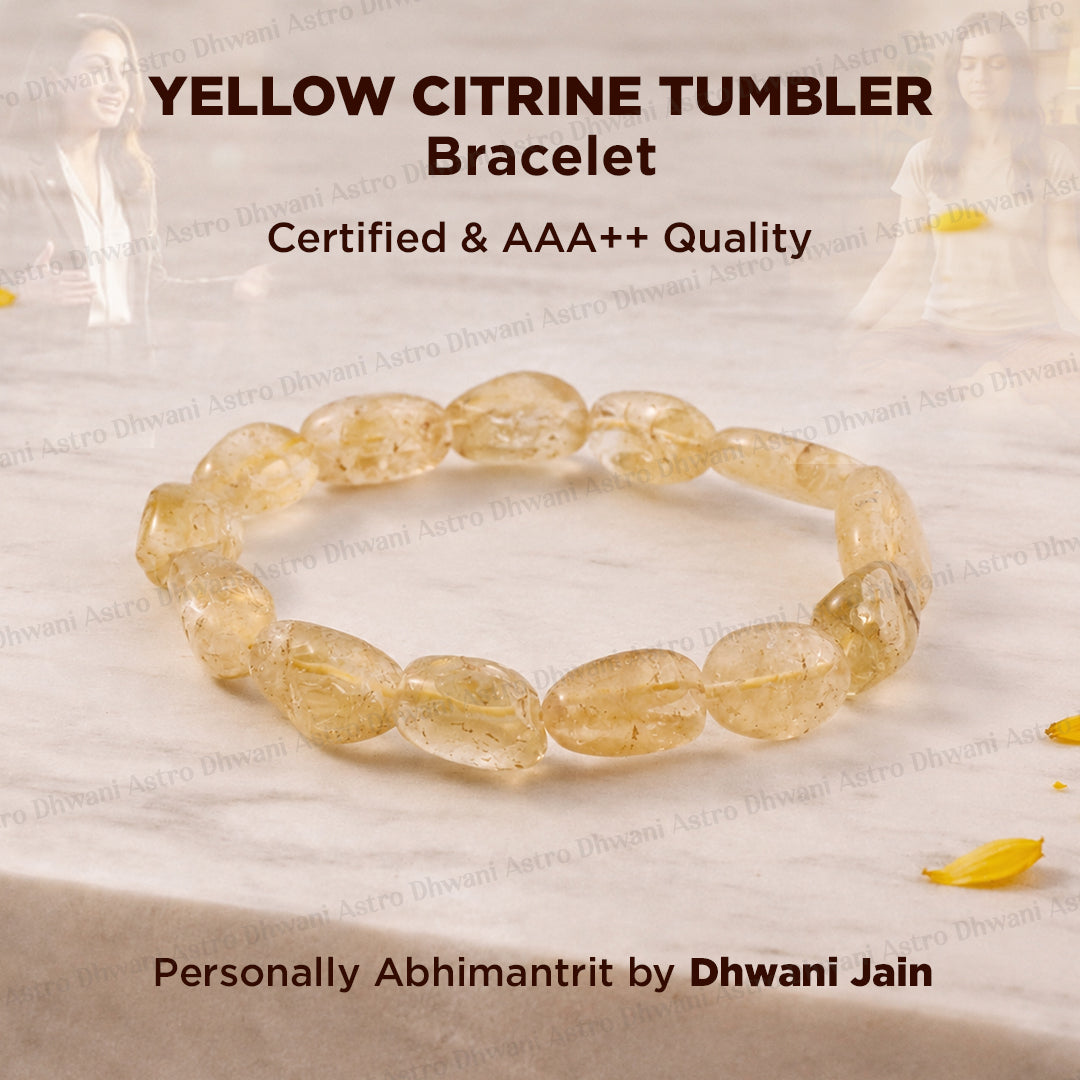 Money and Wealth Attract: Yellow Citrine Tumble Bracelet - Abhimantrit & Certified