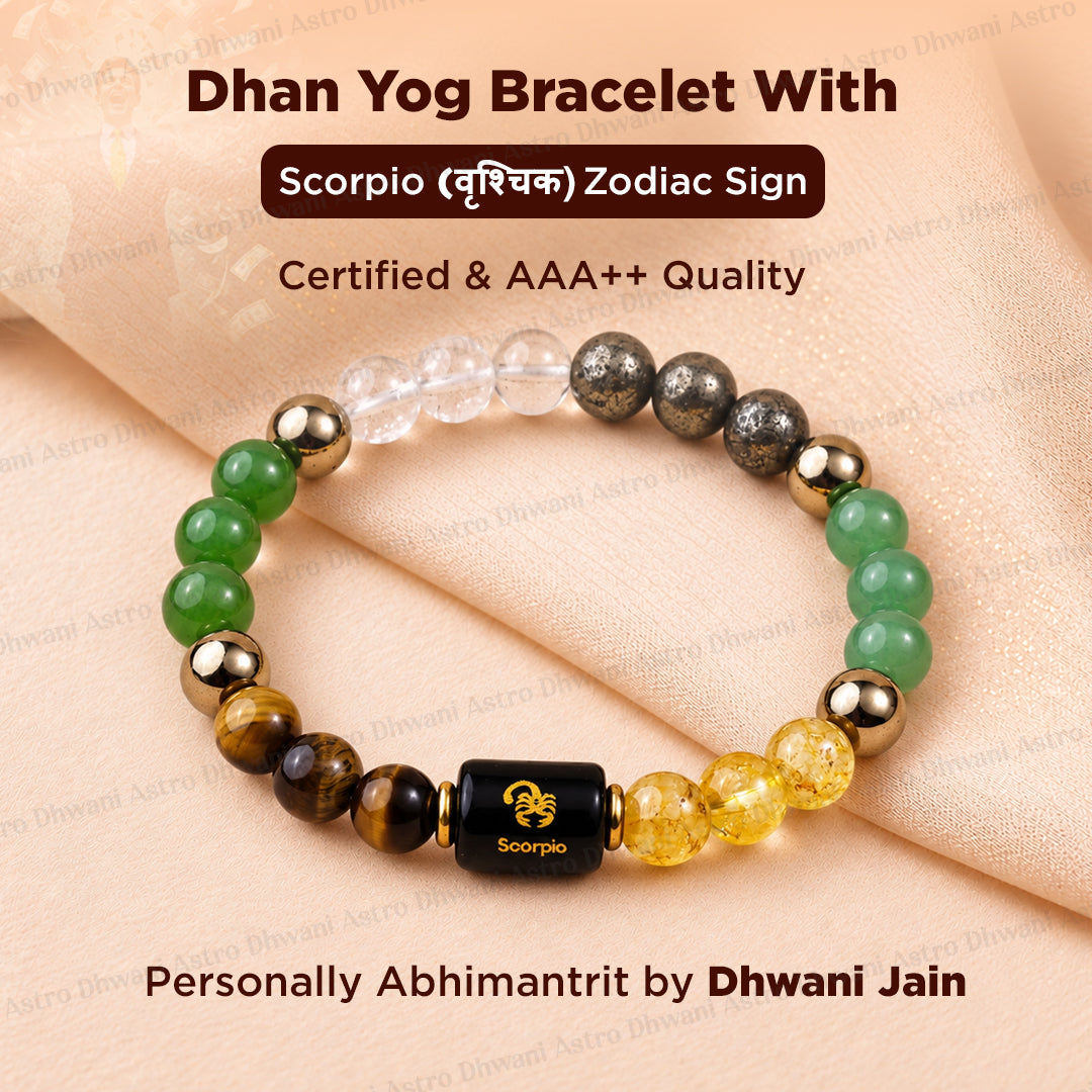 Dhan Yog Bracelet with Scorpio ( वृश्चिक ) Zodiac Sign