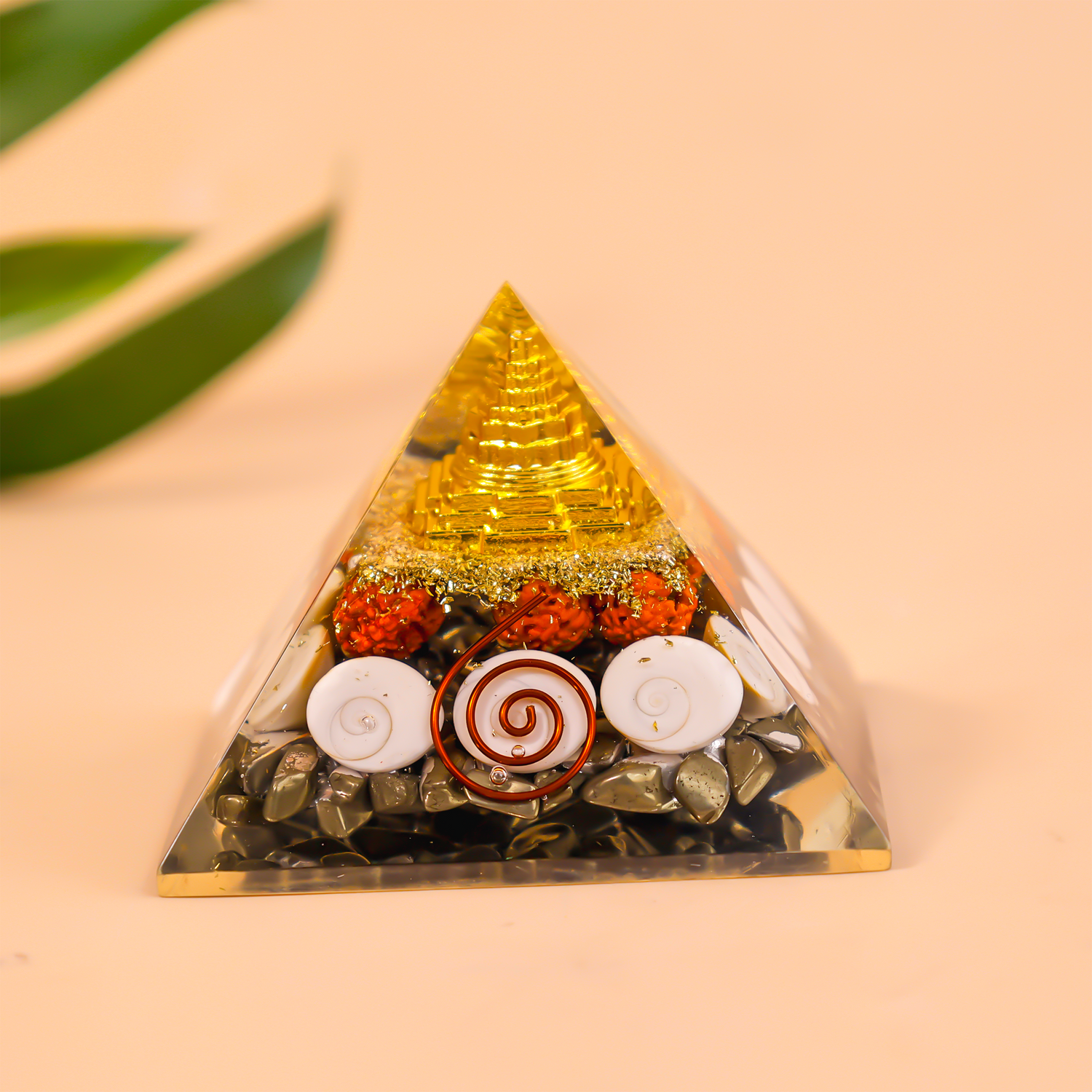 Laxmi & Vishnu with Pyrite Pyramid