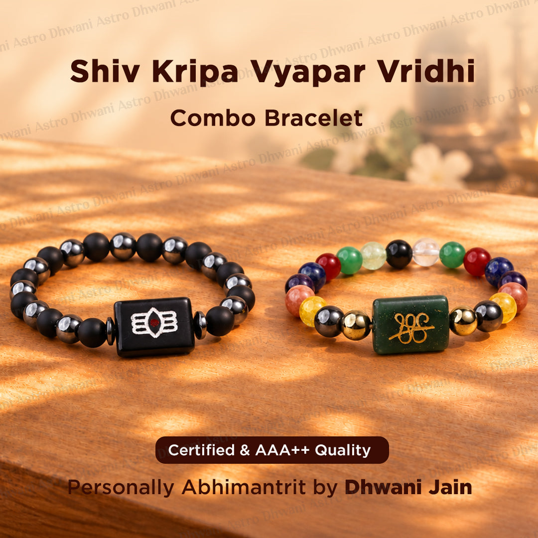 Shiv Kripa Vyapar Vridhi Combo  Bracelet ( Business Success & Growth And Shiv Netra Bracelet ) - Abhimantrit & Certified