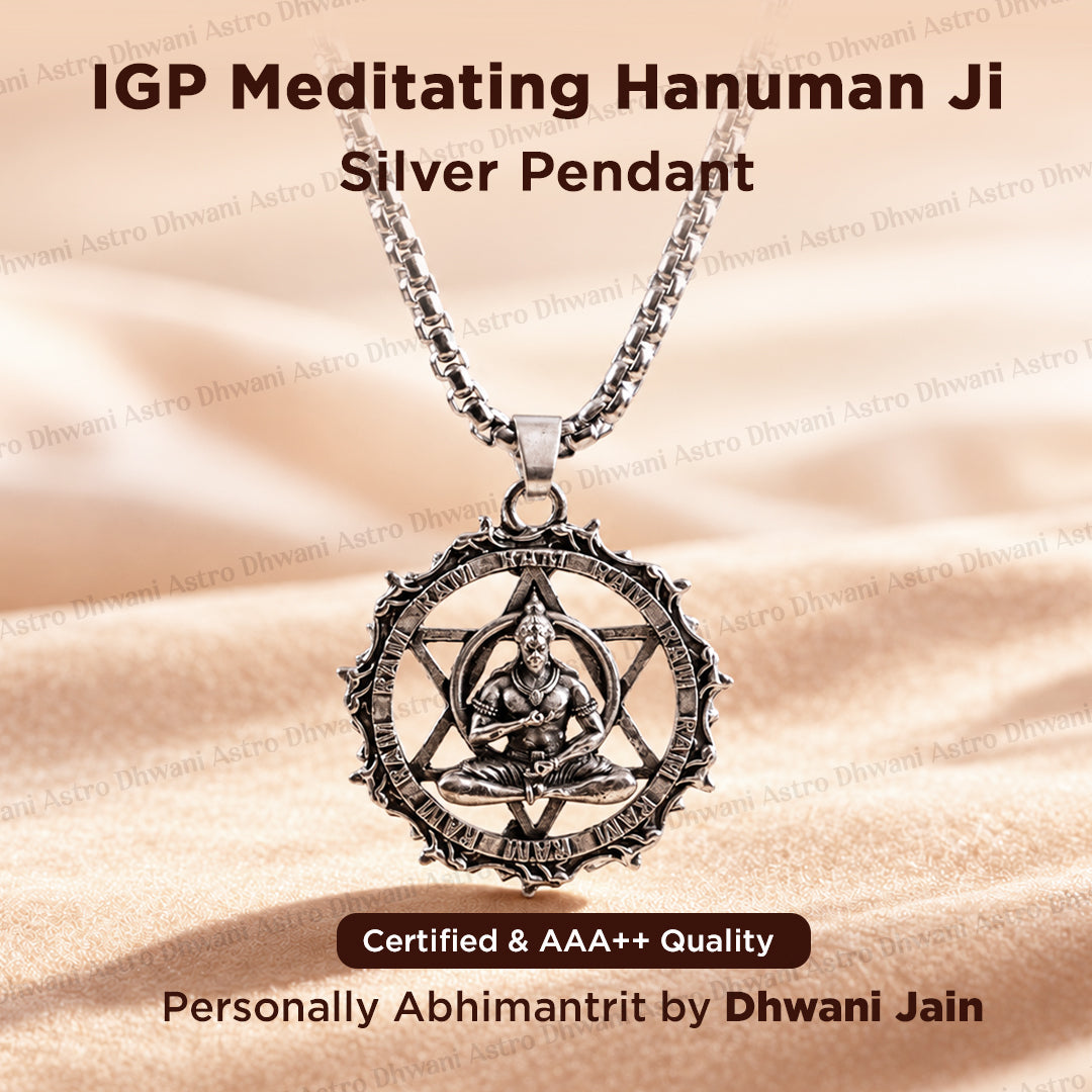 Igp Plating Meditating Hanuman Ji Pendant With Strength Calmness
