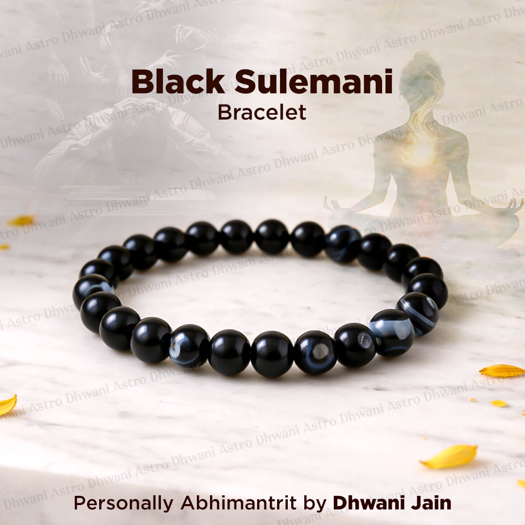 Negative Energy & Tantra Mantra Protection: Black Sulemani Bracelet - Abhimantrit & Certified