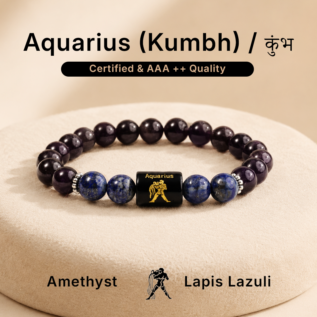 Zodiac Sign Bracelet – All 12 Signs | Energized Gemstone Bracelet | Dhwani Astro