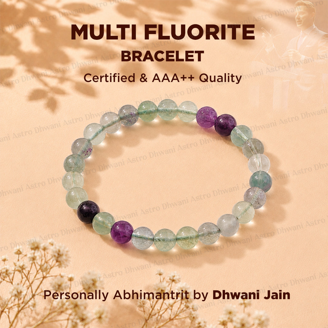 Mental Clarity & Focus: Multi Fluorite Bracelet - Abhimantrit & Certified