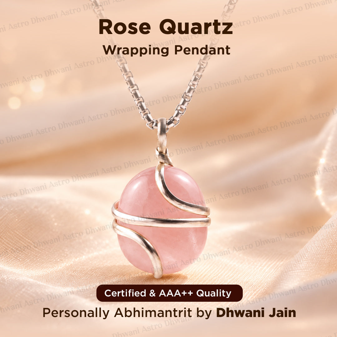 Rose Quartz Wrapping Pendant - Abhimantrit