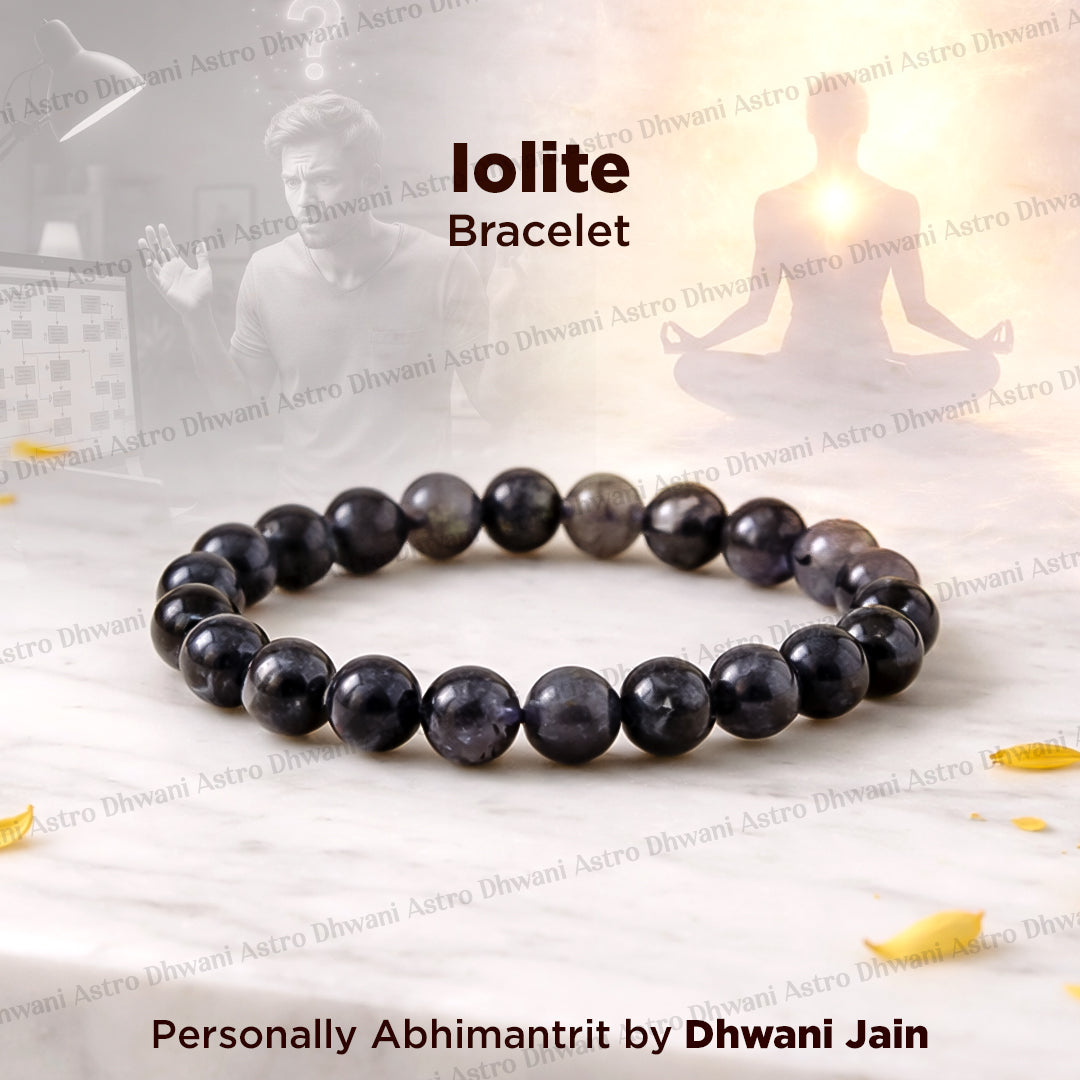 Release the Cause of Addiction: Iolite Bracelet - Abhimantrit & Certified