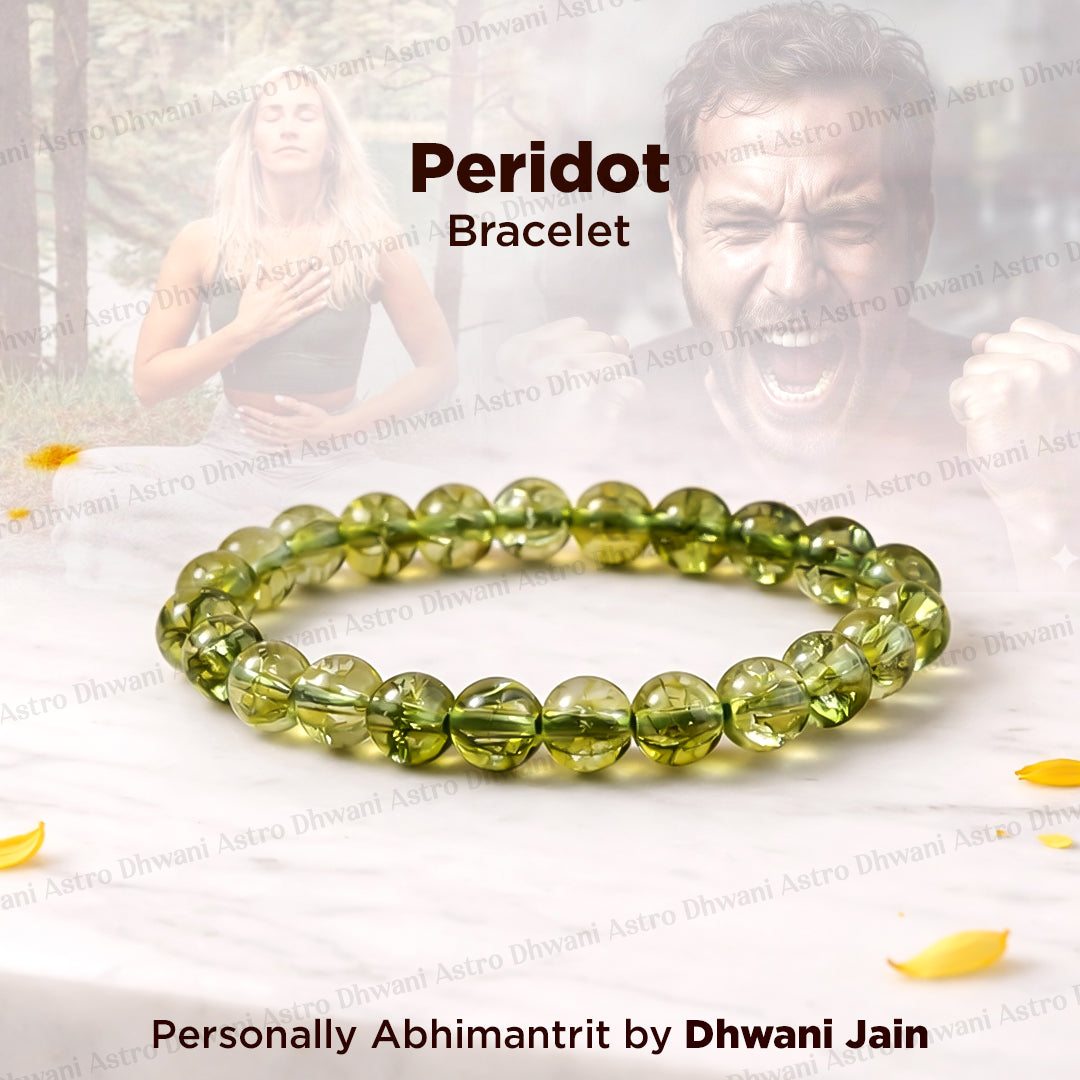 Stress Relieve and Removes Tension: Peridot Bracelet - Abhimantrit & Certified