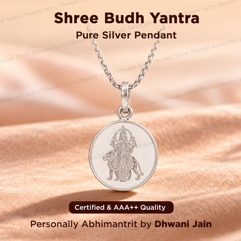 Shree Budh Yantra (Pure Silver) Pendant - Abhimantrit