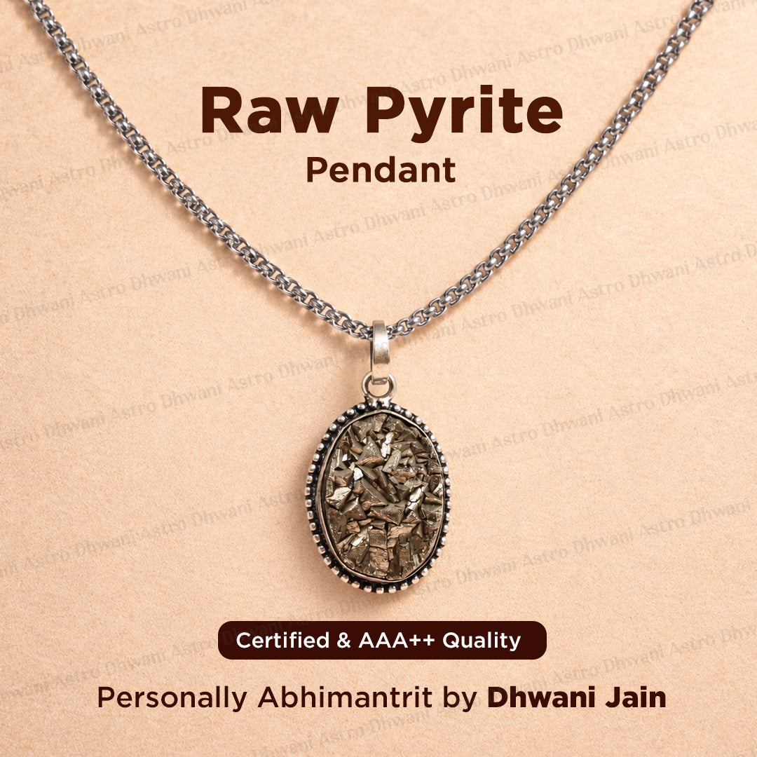 Raw Pyrite Pendant for Wealth & Money - Abhimantrit