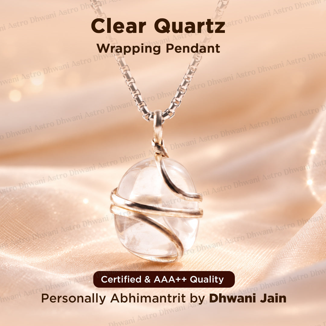 Clear Quartz Wrapping Pendant - Abhimantrit