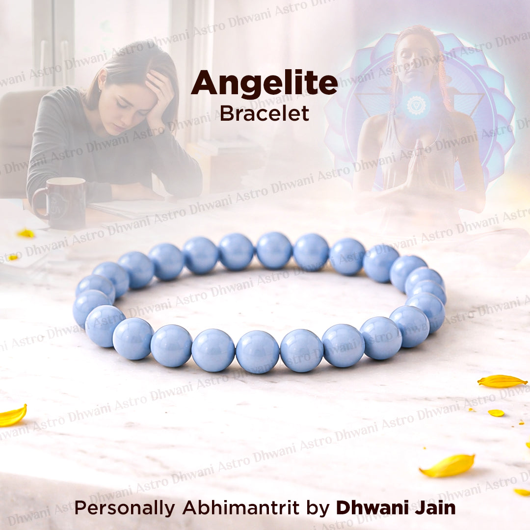 Angelic Support: Angelite Bracelet - Abhimantrit & Certified