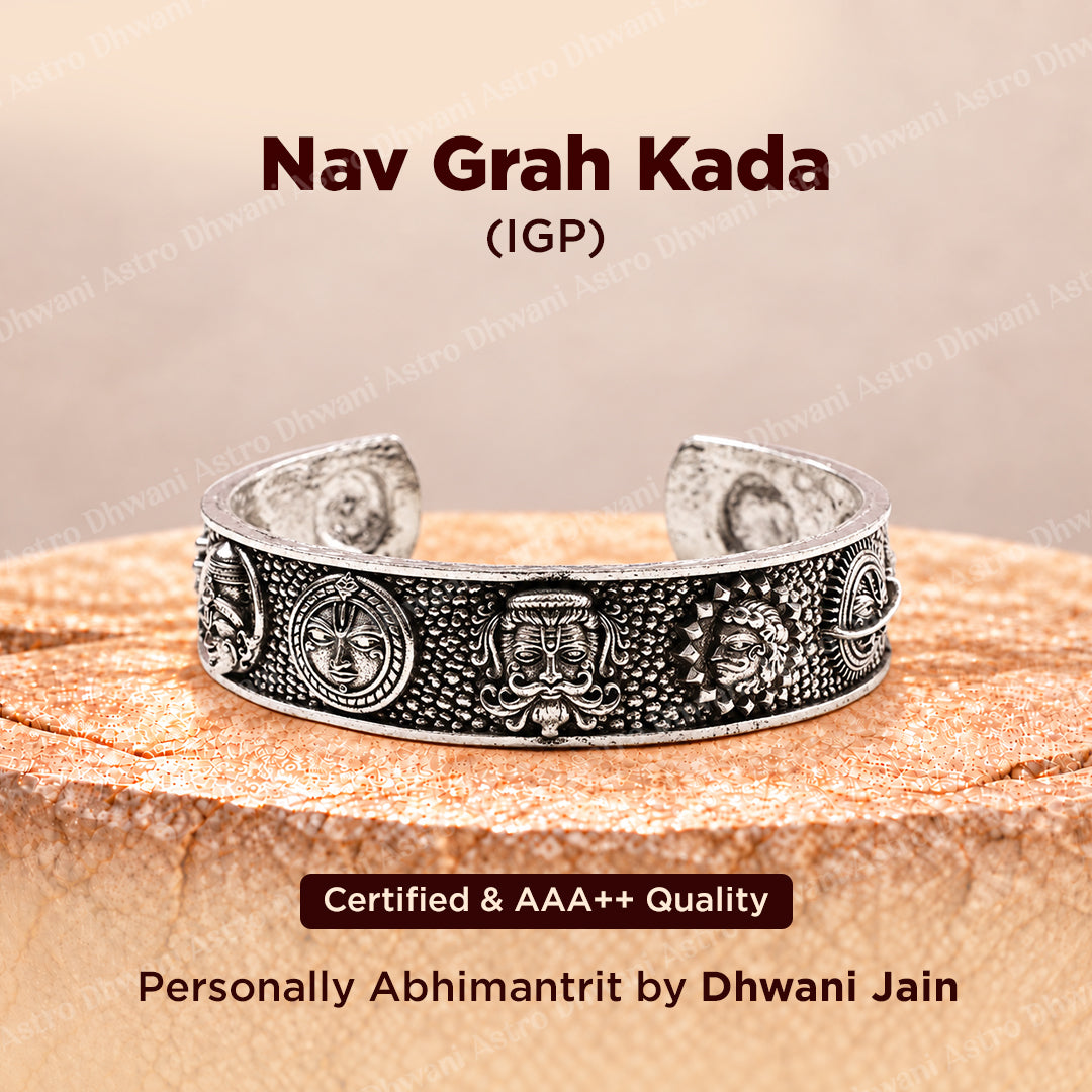 Nav Grah Kada Silver Oxidized Abhimantrit