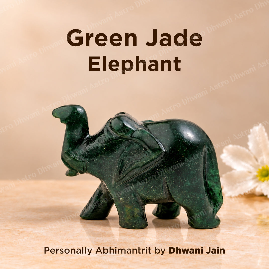 Green Jade Crystal Elephant - Natural