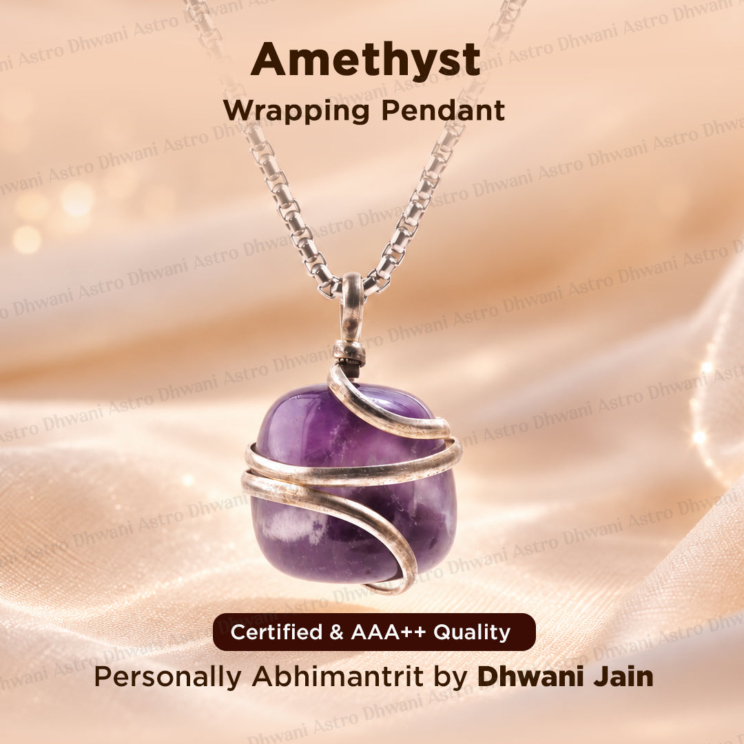 Amethyst Wrapping Pendant - Abhimantrit