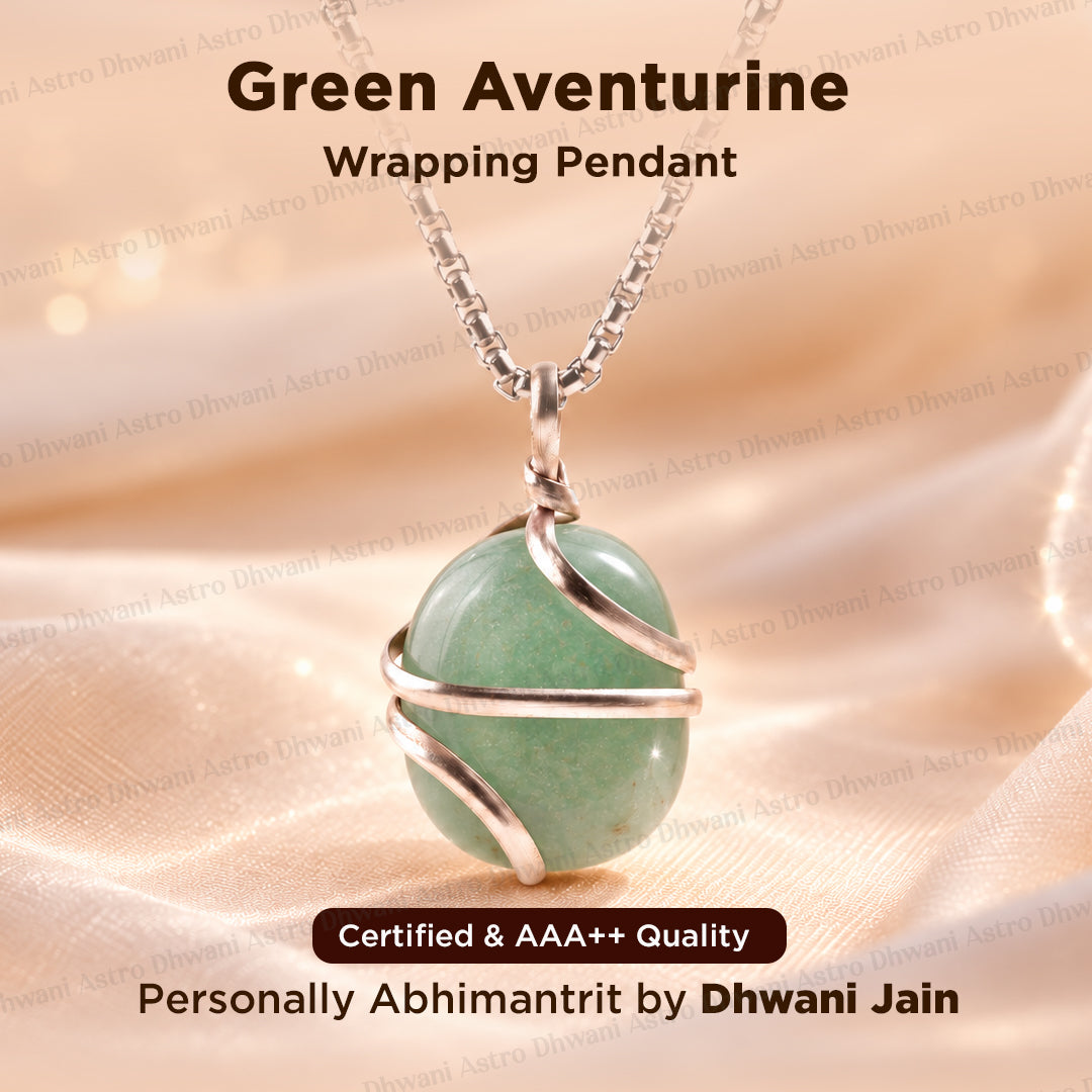 Green Aventurine Wrapping Pendant - Abhimantrit