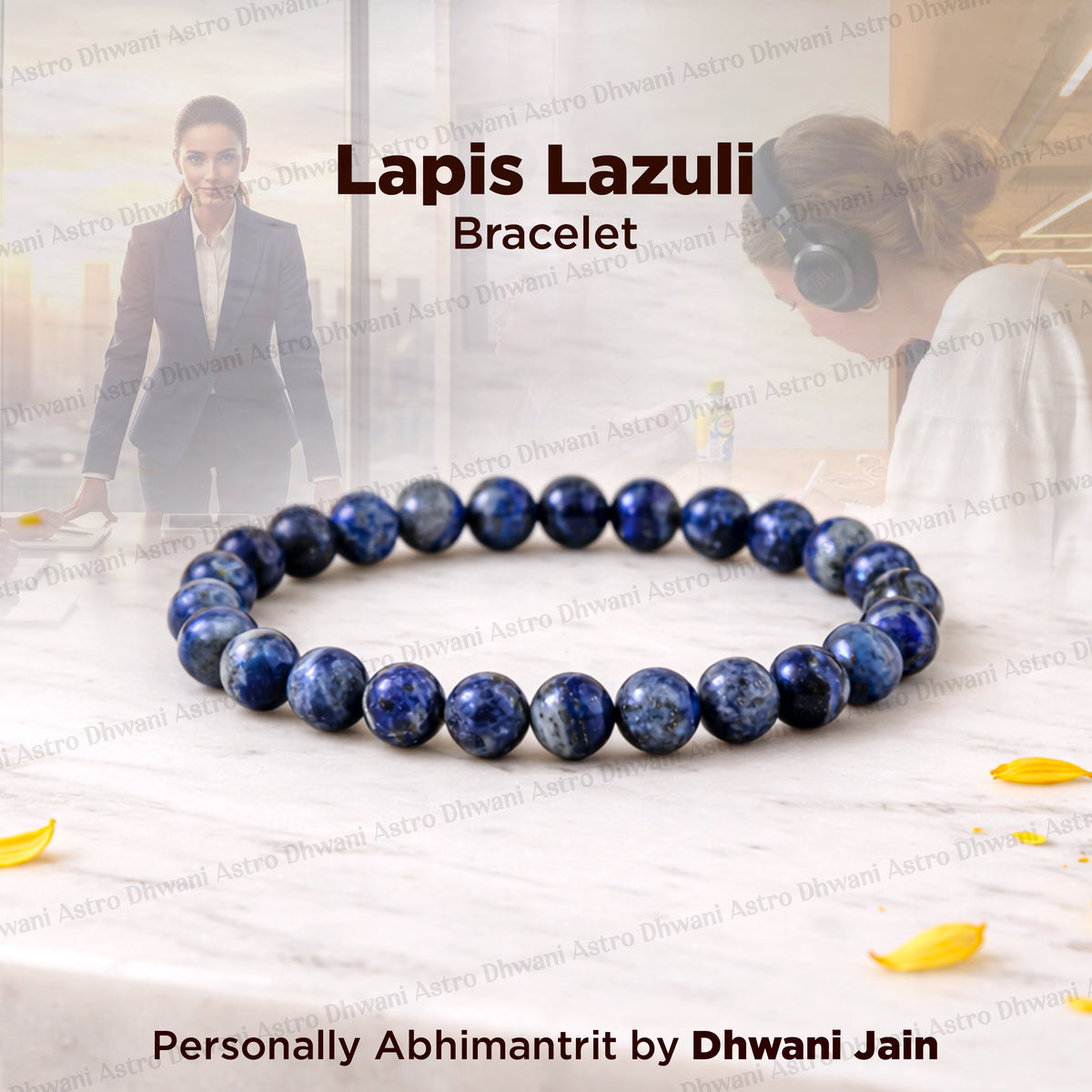 Enhancing intuition and spiritual awareness: Lapis Lazuli Bracelet - Abhimantrit & Certified