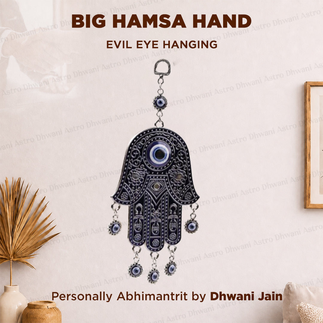 Big Hamsa Hand with Evil Eye Hanging - Abhimantrit