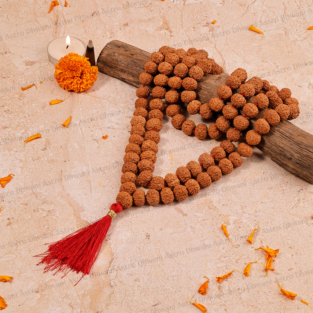 7 Mukhi Rudraksha Mala – Sacred Spiritual Necklace for Prosperity, Meditation & Inner Balance