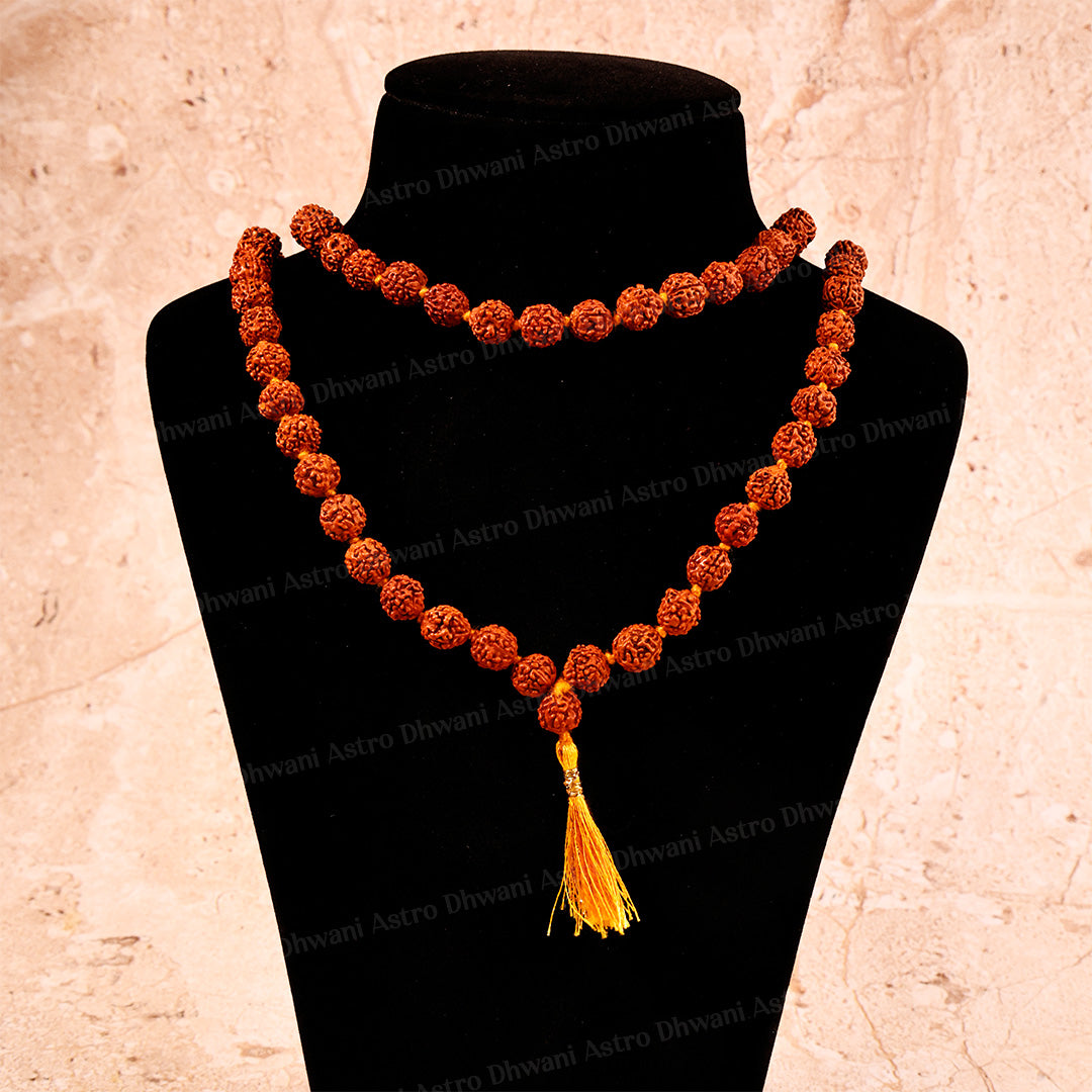 5 Mukhi Rudraksha Mala | Sacred Rudraksha Necklace for Meditation, Prayer, Japa & Spiritual Growth
