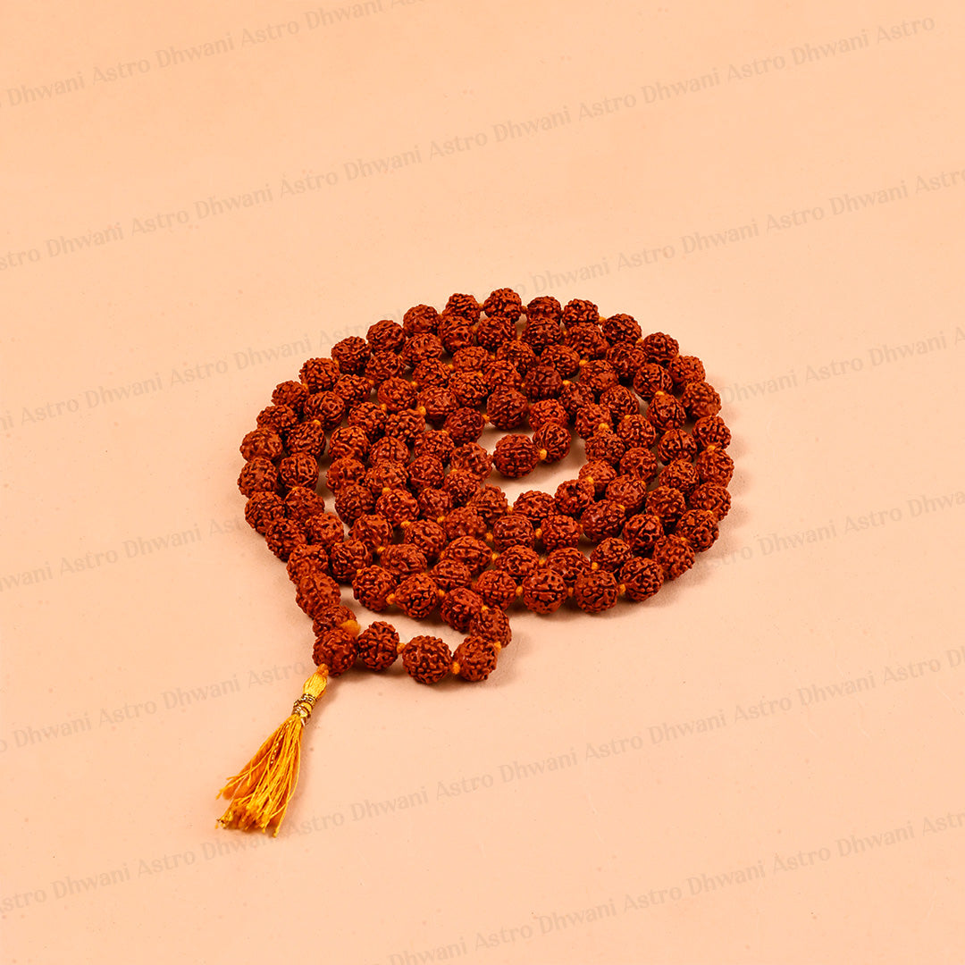 5 Mukhi Rudraksha Mala | Sacred Rudraksha Necklace for Meditation, Prayer, Japa & Spiritual Growth