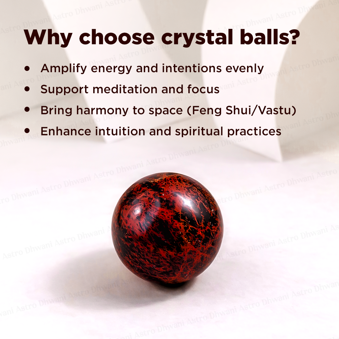 Natural Mahogany Obsidian Crystal Ball Abhimantrit Certified