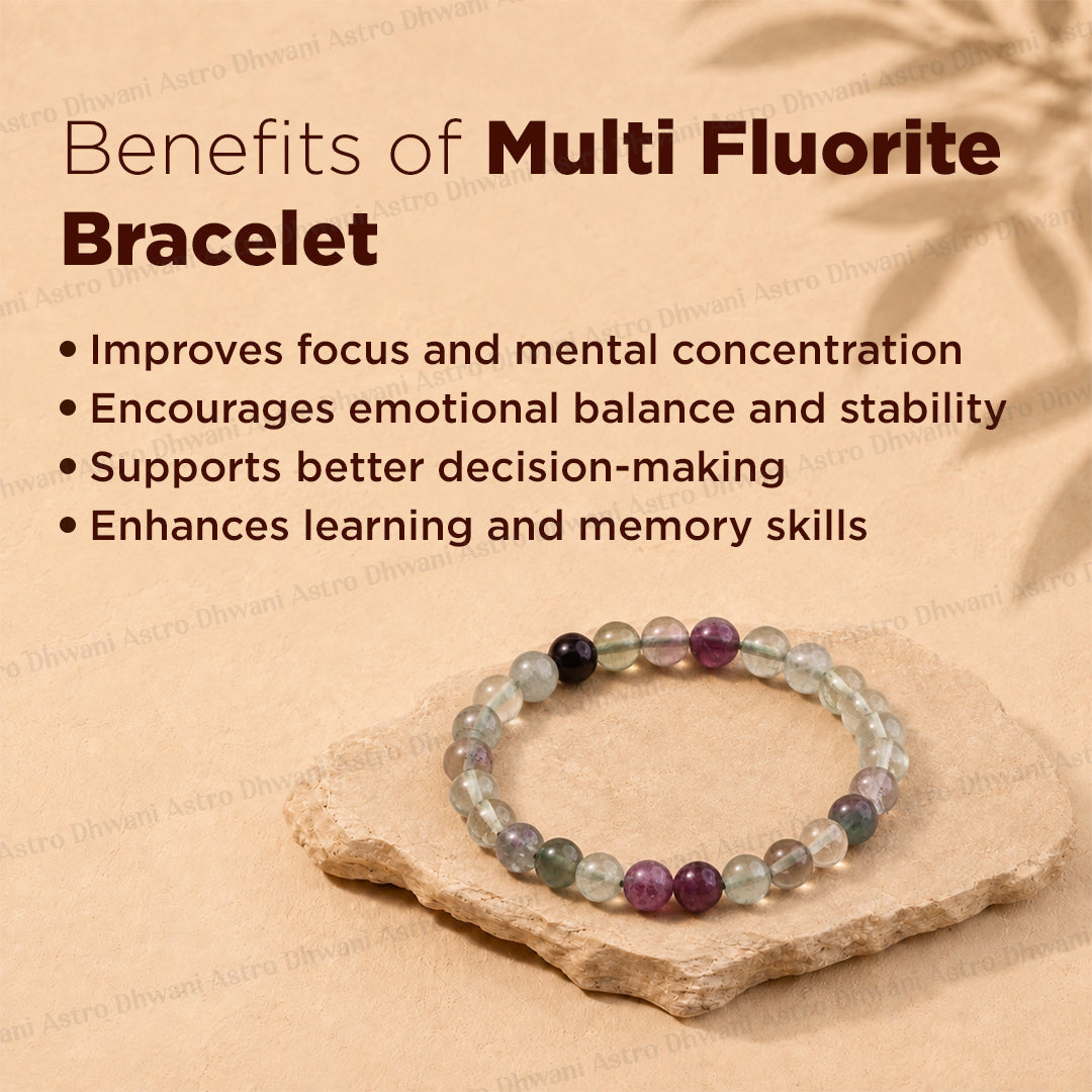 Mental Clarity & Focus: Multi Fluorite Bracelet - Abhimantrit & Certified