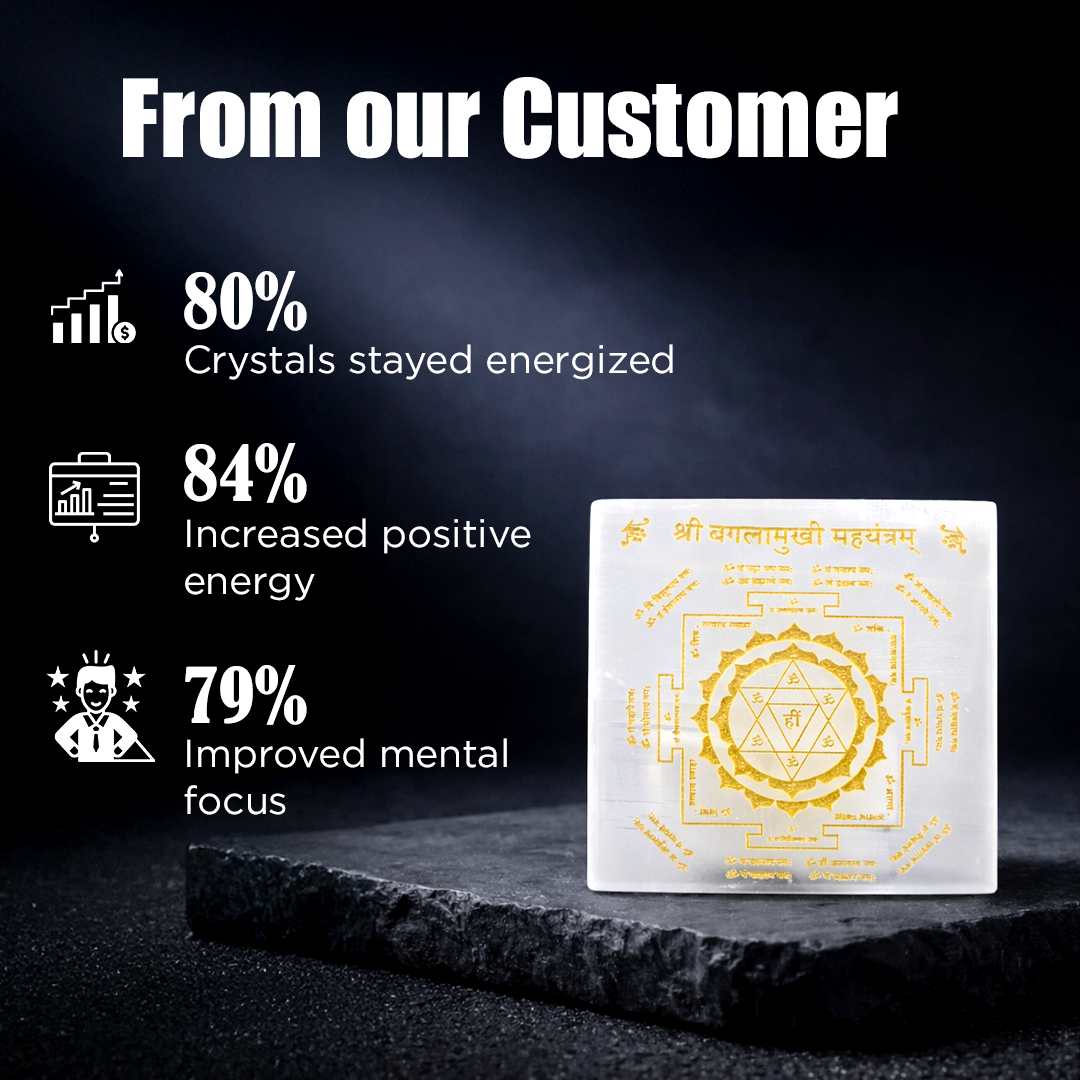 Crystal with gold designs on a dark background, featuring statistics about customer experiences.