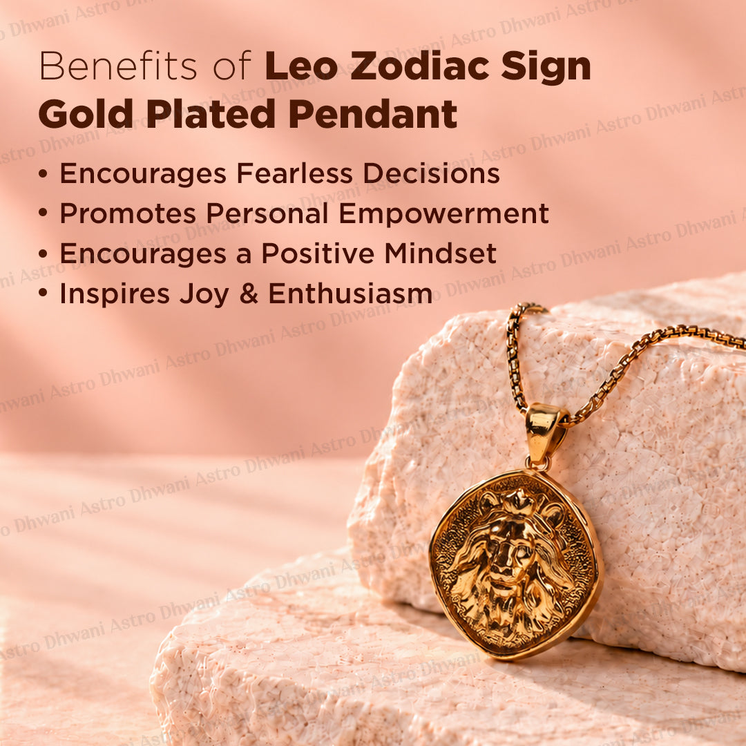 Leo Zodiac Sign Gold Plated Pendant for Men & Women