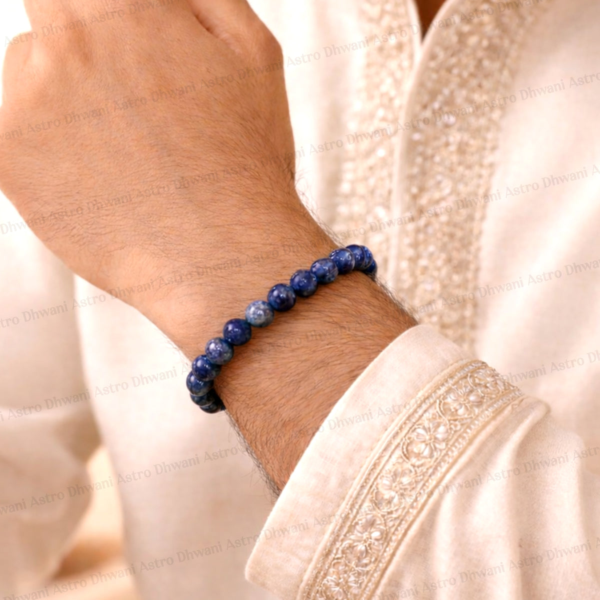 Enhancing intuition and spiritual awareness: Lapis Lazuli Bracelet - Abhimantrit & Certified