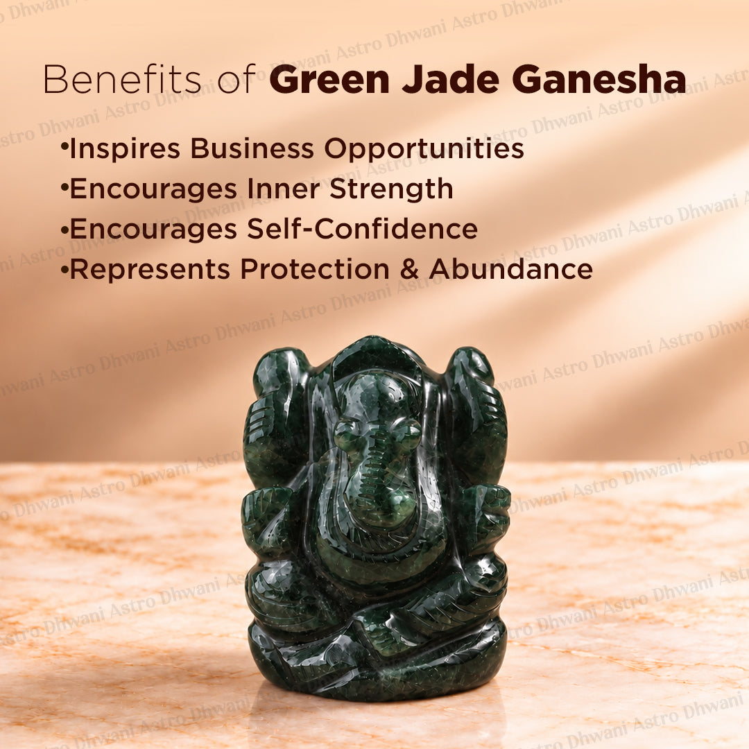 Green Jade Ganesha - Abhimantrit