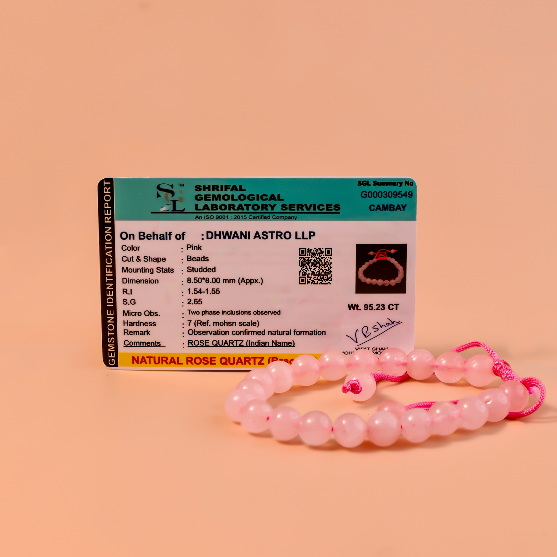 Improve Love, Relationship & Emotional Connection: Rose Quartz Thread Bracelet - Abhimantrit & Certified