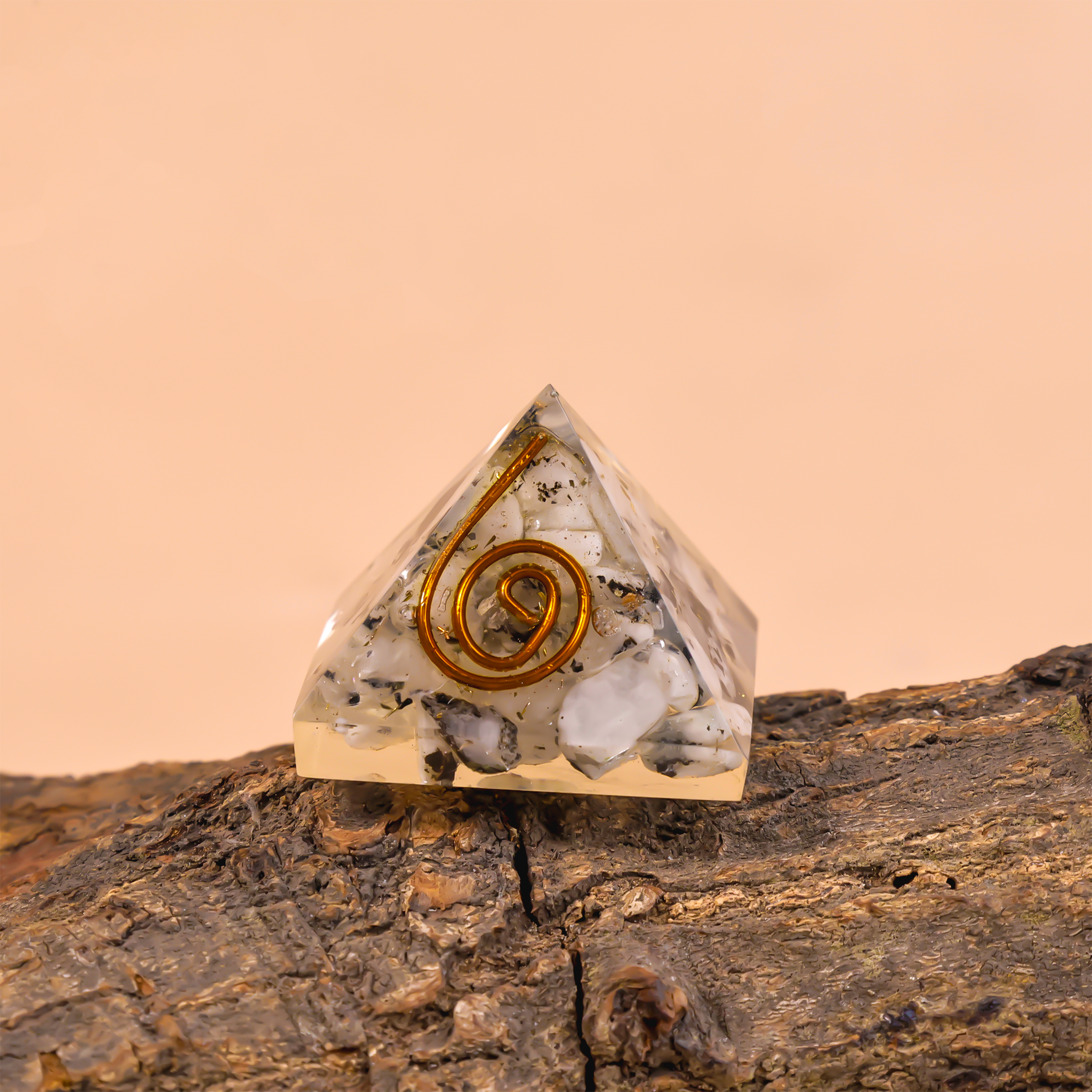 Moonstone Orgonite PyramidMoonstone Orgonite Pyramid - Abhimantrit