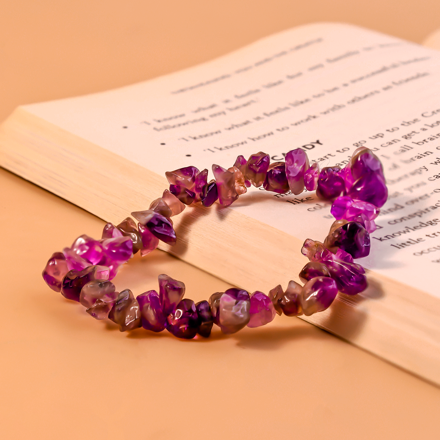 Attract Luck, Enhance Intuition, Improve Health & Skin: Amethyst Uncut Crystal BraceletAttract Luck, Enhance Intuition, Improve Health & Skin: Amethyst Uncut Crystal Bracelet