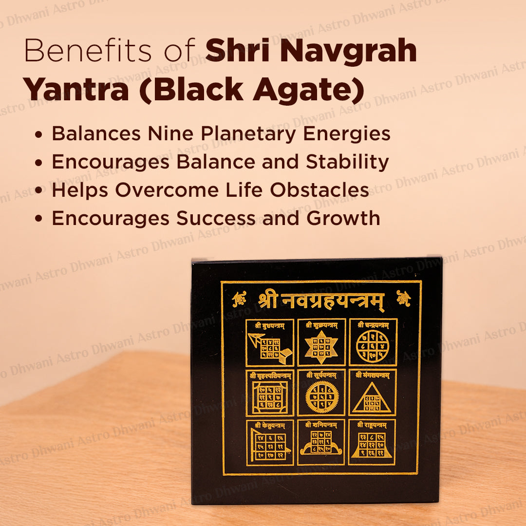 Shri Navgraha Yantra (Black Agate) - Abhimantrit