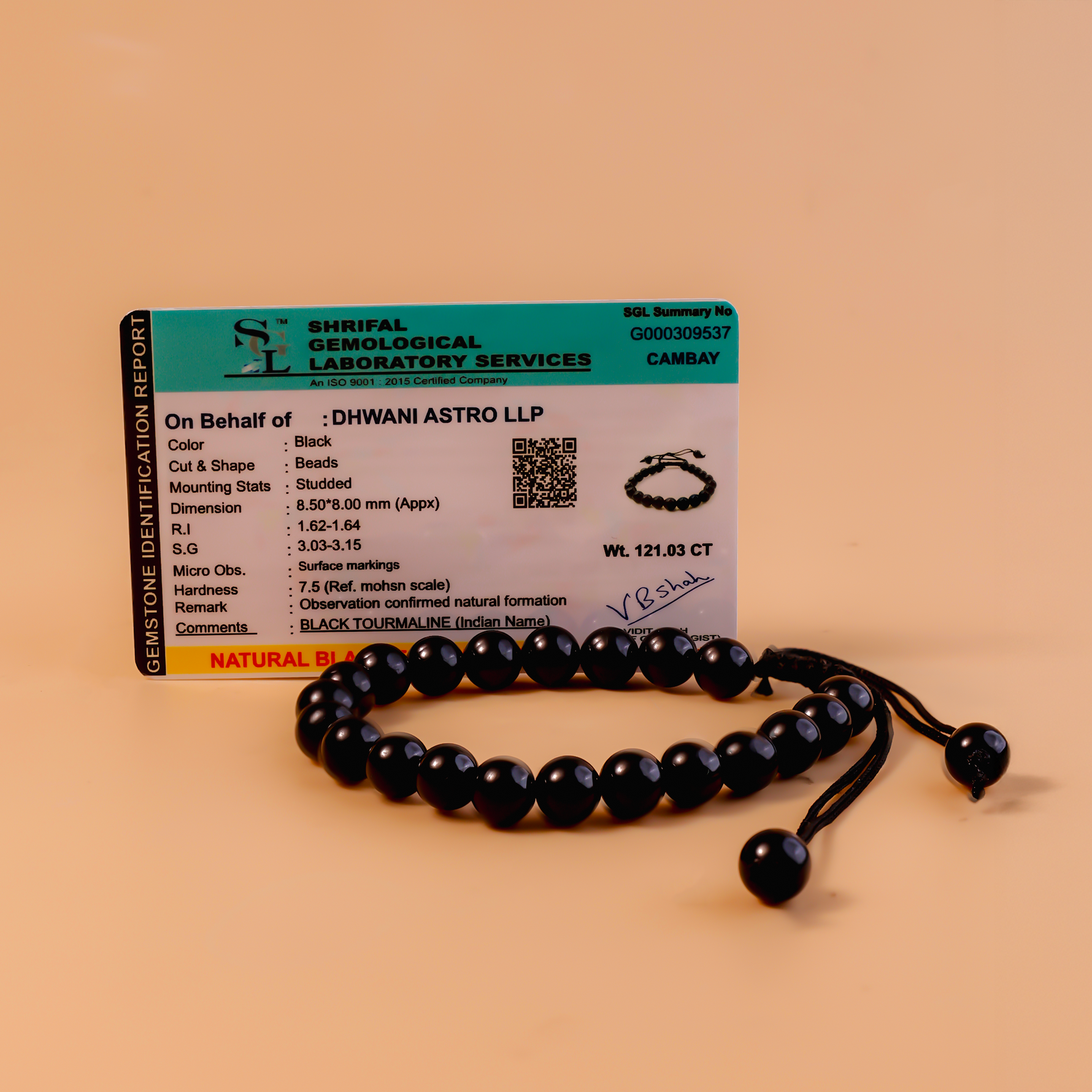 Protect from Psychic attacks & Negative Energy: Black Tourmaline Thread Bracelet - Abhimantrit & Certified