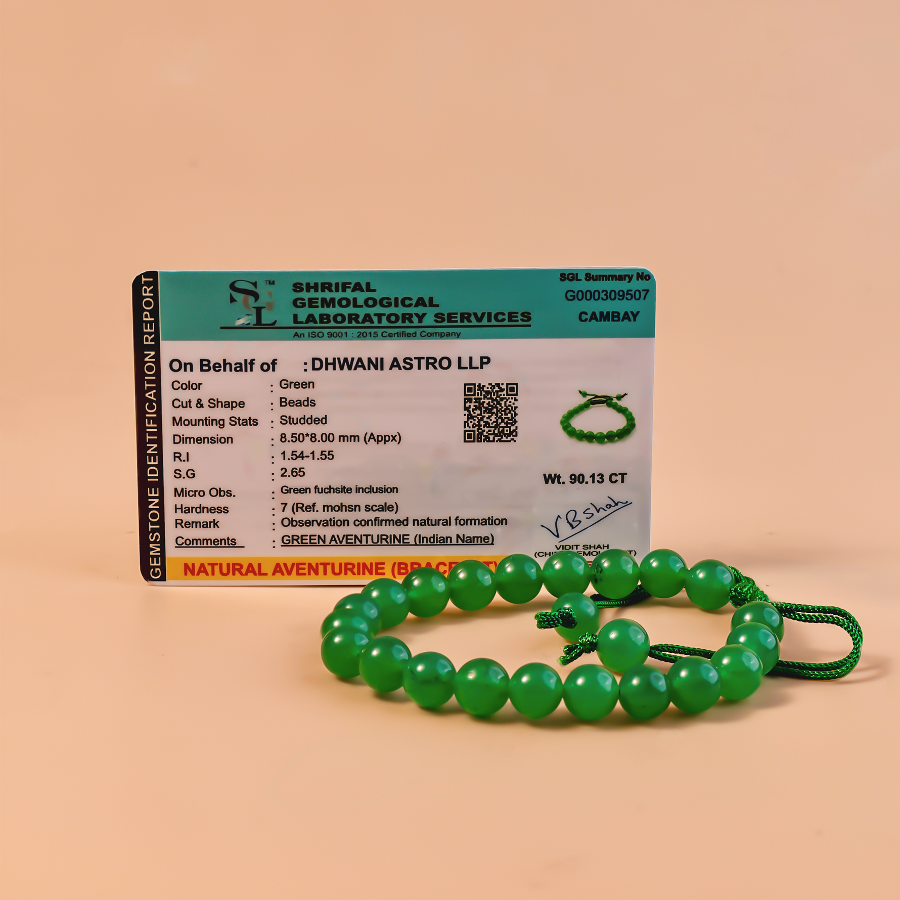 Promotes Wealth Attraction & Money Growth: Green Aventurine Thread Bracelet - Abhimantrit & Certified