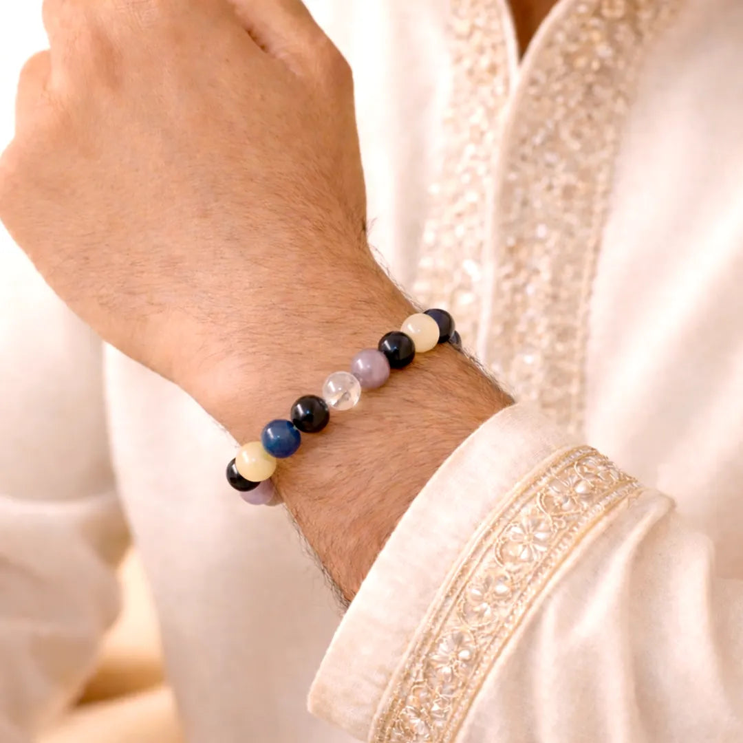 Capricorn Zodiac Bracelet – Natural Multi Stone Bracelet for Stability – Abhimantrit