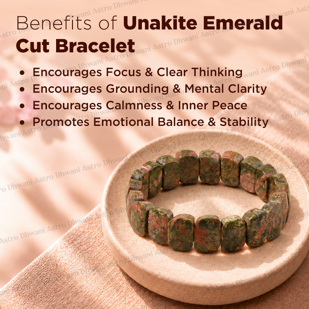 Unakite Emerald Cut Bracelet – Emotional Renewal & Growth Energy Wear